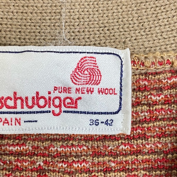 JEAN SCHUBIGER 100% PURE NEW WOOL VEST ARGYLE DESIGN MADE IN SPAIN SIZE 40 - Picture 9 of 9